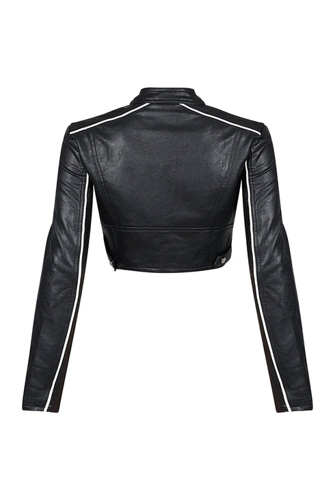 Fall For You PU Crop Jacket