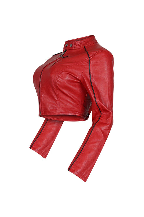Fall For You PU Crop Jacket