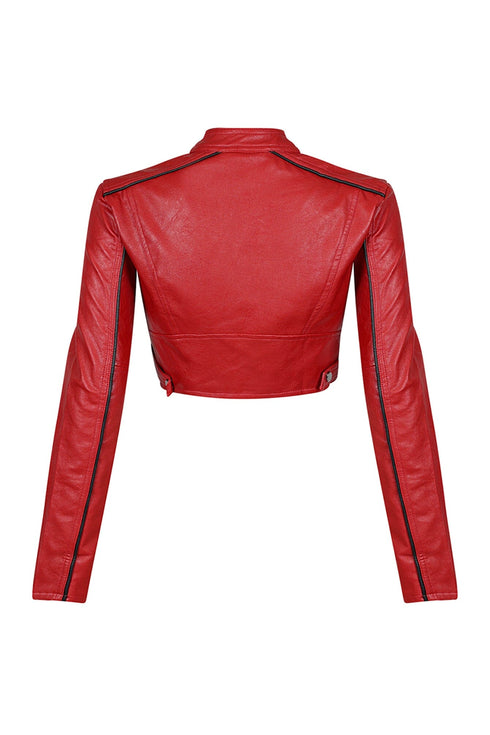 Fall For You PU Crop Jacket