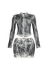 Urban Pop Airbrushed Zip Up Top & Skirt SET
