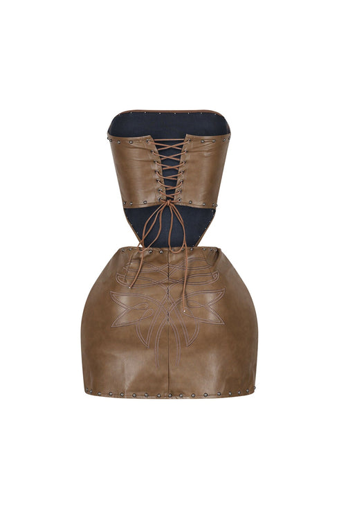 Rebel Heart Leather Top & Skirt SET