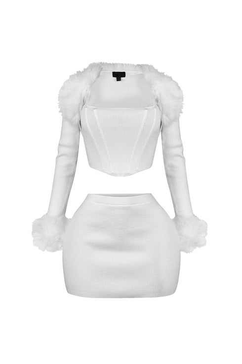 Dakota Fur Trim Knit 3 Piece SET