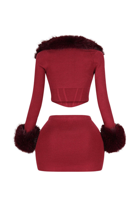 Dakota Fur Trim Knit 3 Piece SET