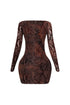 Caribou Mesh Velvet Mini Dress