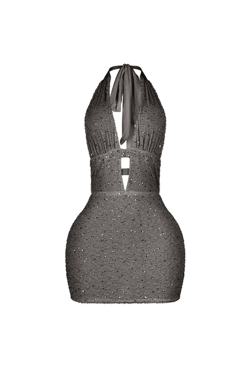 Yildiz Beaded Halter Dress