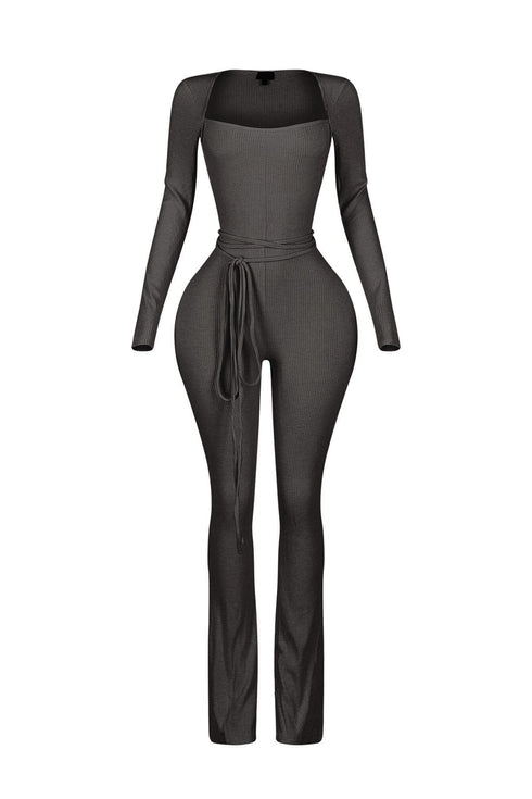 Boerne Ribbed Knit Long Sleeve Jumpsuit