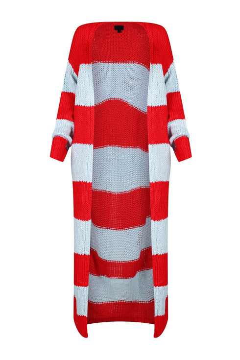 Vivid Dream Color Block Long Cardigan