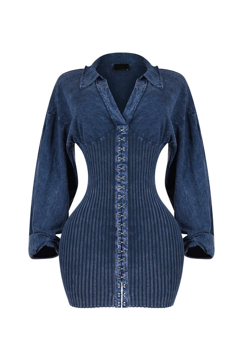 Natasha Mineral Washed Corset Mini Dress