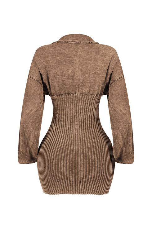 Natasha Mineral Washed Corset Mini Dress