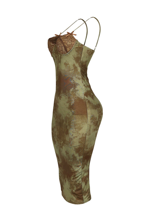 Be My Next Mesh Wire Bust Midi Dress