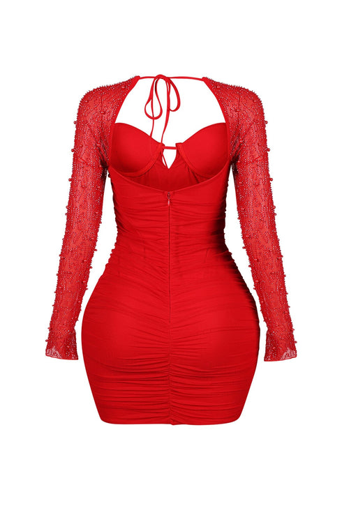 Snow Globe Mesh Pearl Dress