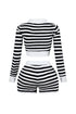 Kai Striped Sweater Top & Shorts SET