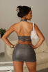Saddle Up PU Halter Mini Dress