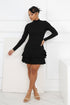 Chilly Day Long Sleeve Ruffle Mini Dress