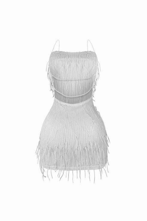 Attractive Sequin Fringe Mini Dress
