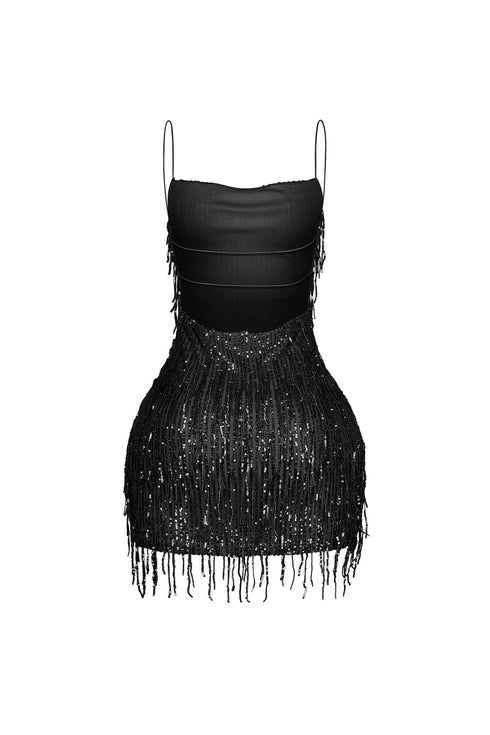 Attractive Sequin Fringe Mini Dress