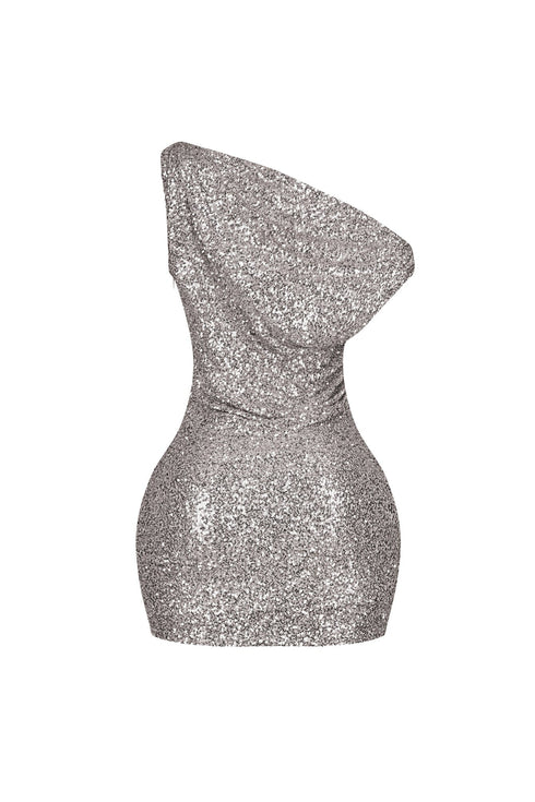 Coralie Sequin One Shoulder Mini Dress