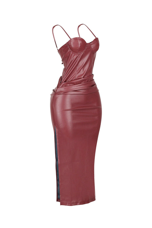 It’s Faux Leather Weather Midi Dress