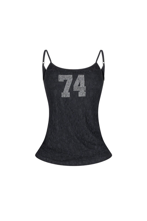 Vionna Rhinestone Graphic Tank Top