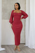 Heather Ribbed Knit Dress With Bolero SET