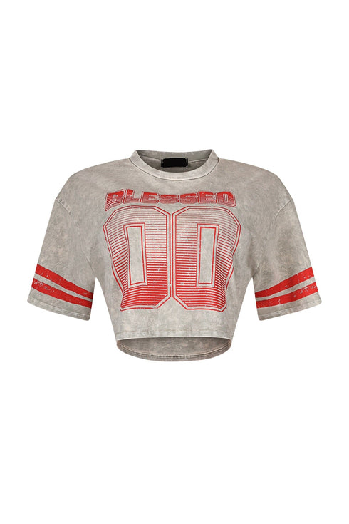 Nicky Mineral Wash Graphic Crop Top