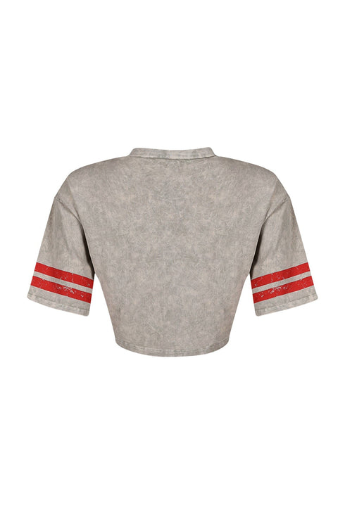 Nicky Mineral Wash Graphic Crop Top