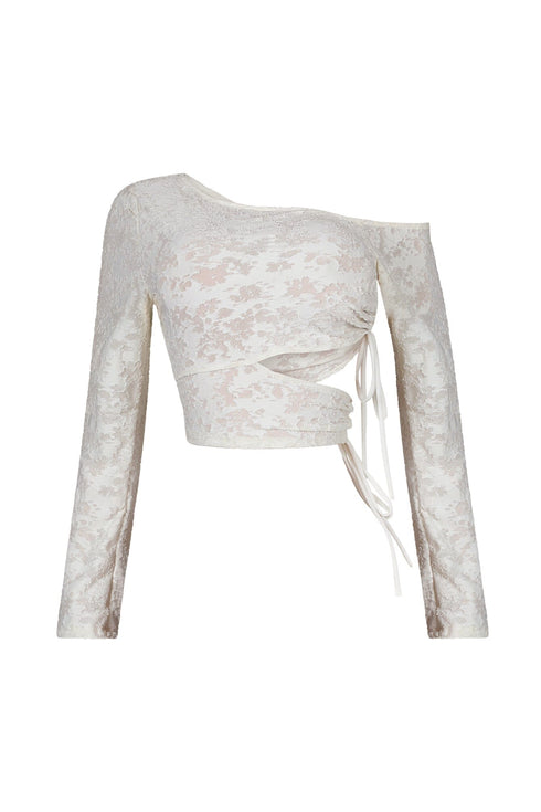 Chloe Burnout Mesh Cutout Top