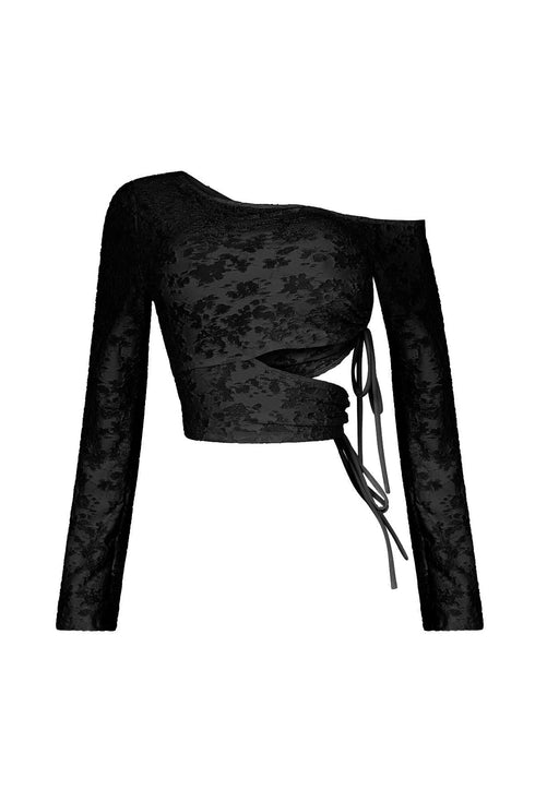 Chloe Burnout Mesh Cutout Top