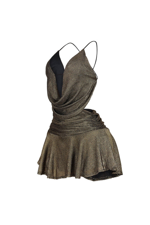 Buzzy Honey Flared Mini Dress