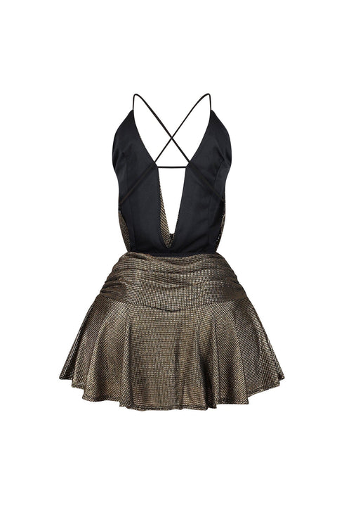 Buzzy Honey Flared Mini Dress