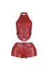 Rhea PU Halter Top & Shorts SET