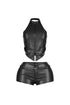 Rhea PU Halter Top & Shorts SET