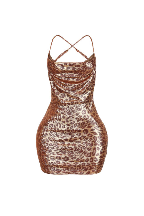 Liora Leopard Foil Mini Dress