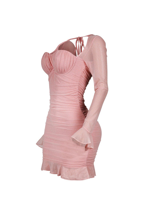 Violeta Mesh Glitter Mini Dress