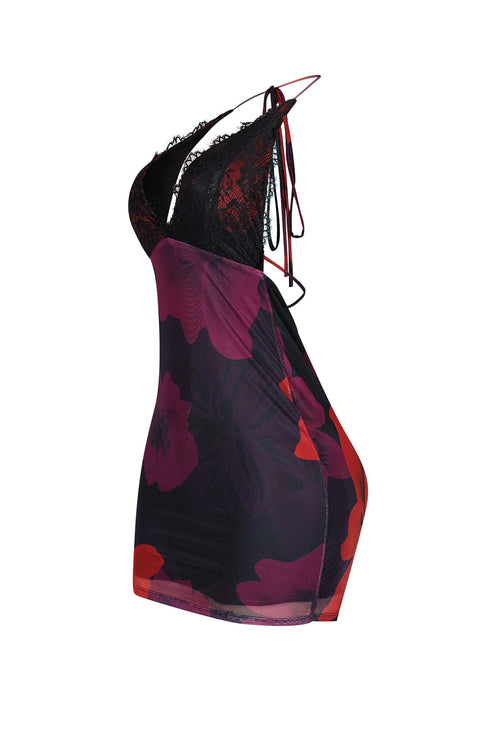 Melina Halter Lace Bust Mini Dress