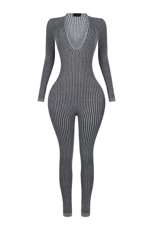 Jesslyn Two Tone Deep V Neck Jumpsuit