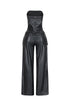 Jessamine PU Tube Cargo Jumpsuit
