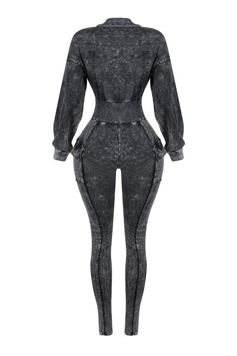 Olivia Mineral Washed Smocking Jumpsuit