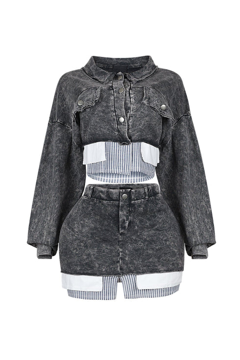 Jocelyn Pin Stripe Top & Skirt SET