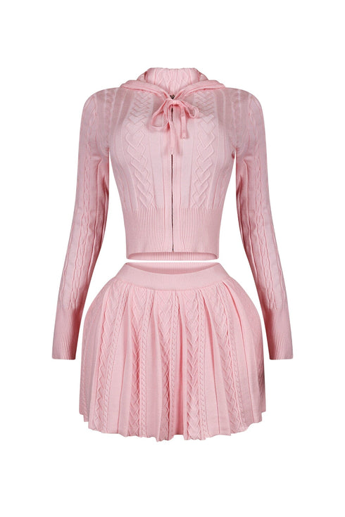 Ella Cable Knit Hoodie & Skort SET