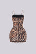 Slay In Leopard Ruched Mini Dress