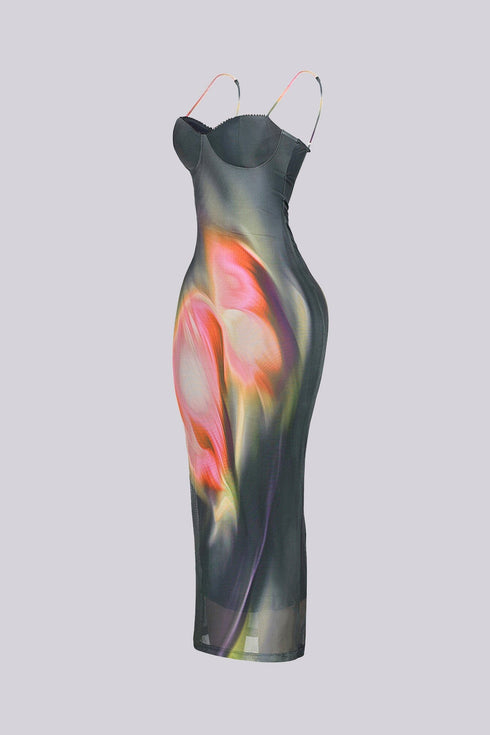 Poem Move Printed Midi Dress