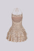 Merinda Sequin Halter Mini Dress