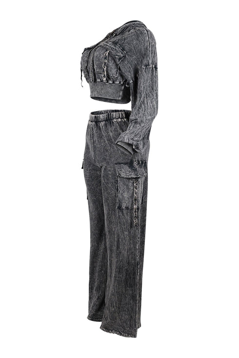 Aniston Mineral Washed Hoodie & Pants SET