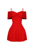 Ariana Pleated Off Shoulder Mini Dress