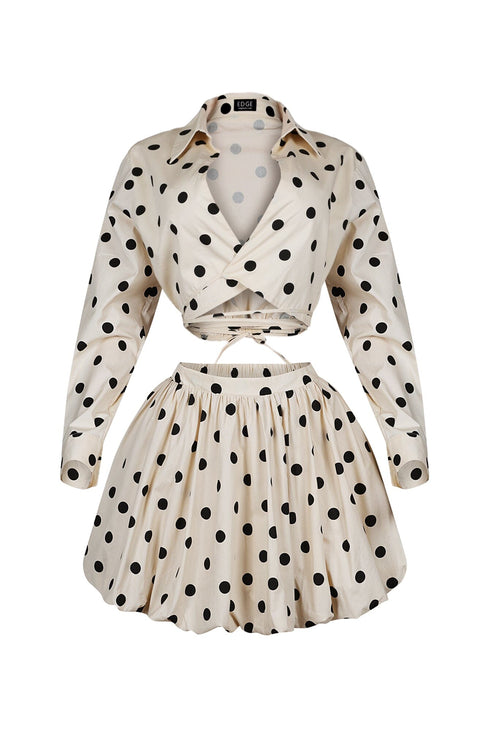 Kiara Polka Dot Top & Skirt SET