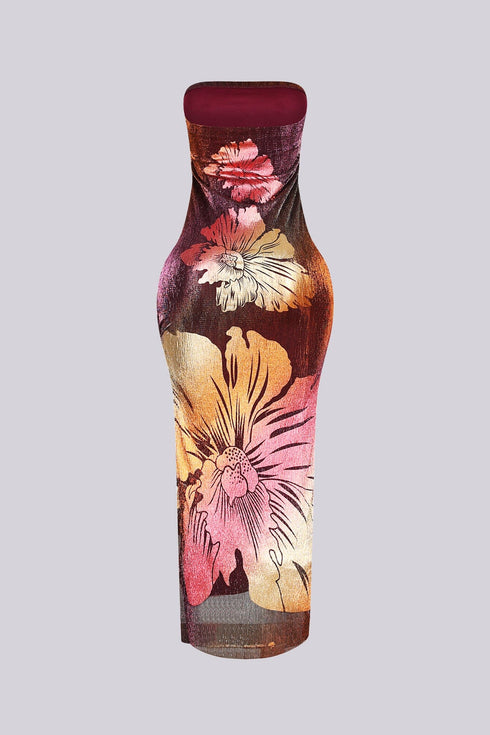 Leanna Metallic Floral Maxi Dress