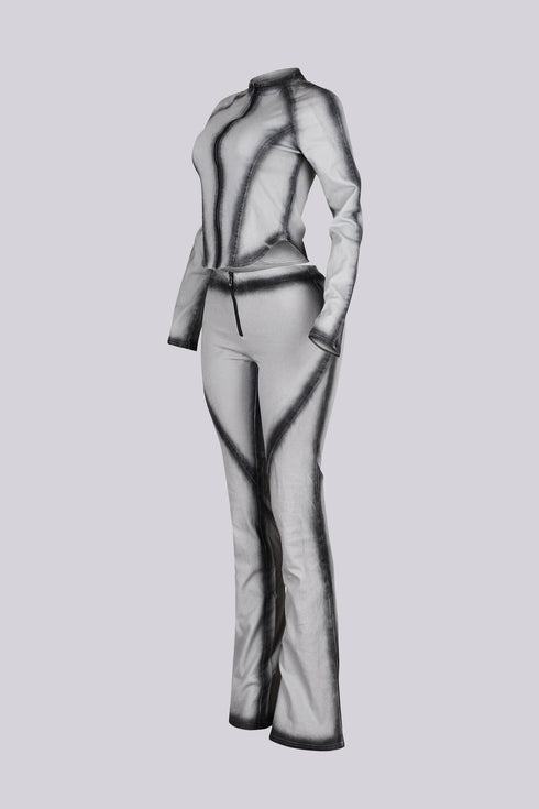 Grey Pop Airbrushed Jacket & Pants SET