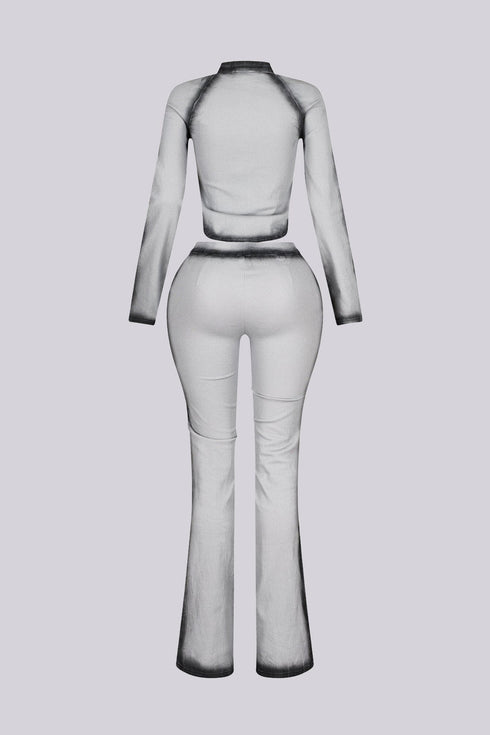 Grey Pop Airbrushed Jacket & Pants SET