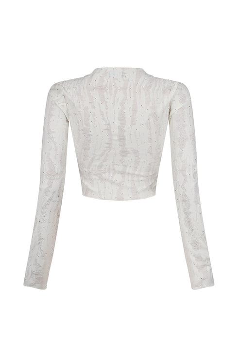 Jordyn Grunge Textured Rhinestone Top